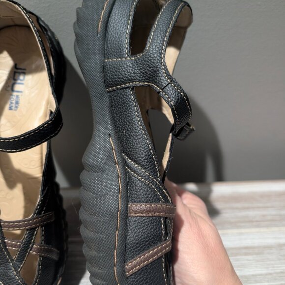 JBU Jambu Dottie T-Strap Mary Jane Shoes Black Brown Caged Cutout Comfort 9M - Picture 5 of 12